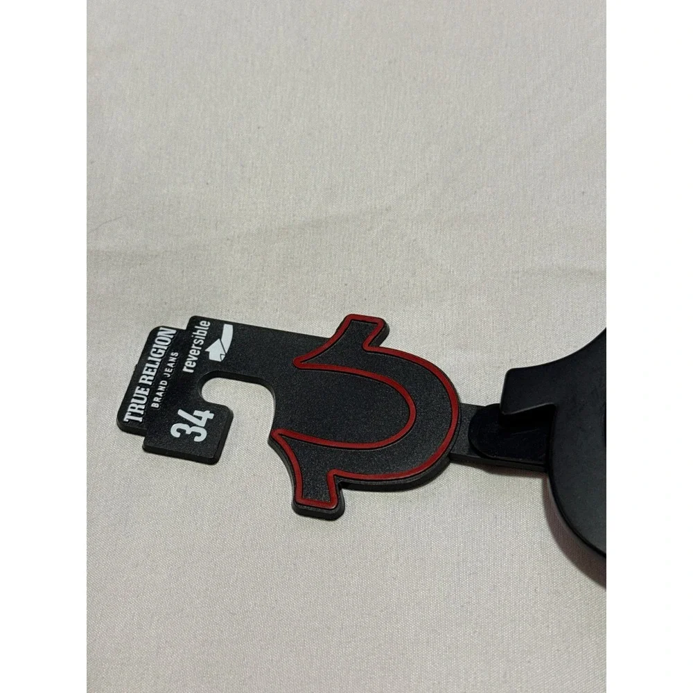 True Religion Reversible Horseshoe Buckle Belt Black/Tan‎ Size 34 NWT